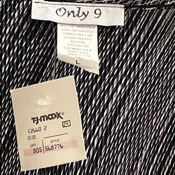 Vintage Only 9 Y2K Top Womens L Dark Purple Pleated Babydoll Tie Back Fairy 90s - Picture 3 of 7